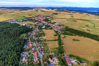 Aerial view of Friedrichsanfang in the district Crawinkel in Ohrdruf in the state Thuringia, Germany