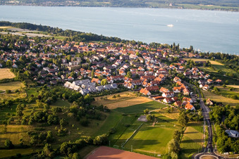 Aerial view of District Litzelstetten in Konstanz in the state Baden-Wuerttemberg, Germany