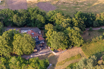Oblique view of Lakeside restaurant "Am Kap in Prenzlau in the state Brandenburg, Germany