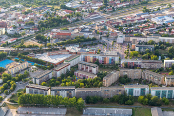 Prefabricated housing estate on Robert-Schulz-Ring in Prenzlau in the state Brandenburg, Germany
