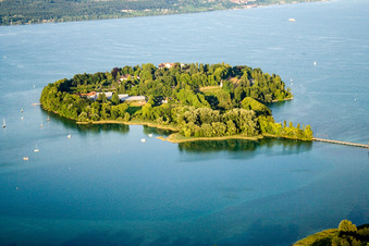 Aerial view of Mainau Island in the district Egg in Konstanz in the state Baden-Wuerttemberg, Germany