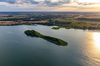 Island in Oberuckersee in the district Warnitz in Oberuckersee in the state Brandenburg, Germany
