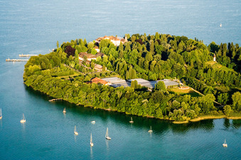 Mainau Island in the district Egg in Konstanz in the state Baden-Wuerttemberg, Germany out of the air