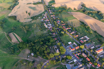 Suckower Straße with church ruins Flieth in the district Flieth in Flieth-Stegelitz in the state Brandenburg, Germany