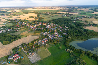 Village view at Haussee from the north in Gerswalde in the state Brandenburg, Germany