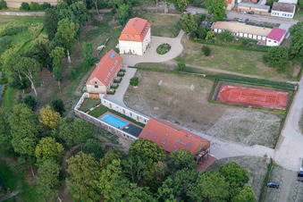 Aerial view of Fredenwalde Estate in the district Groß Fredenwalde in Gerswalde in the state Brandenburg, Germany