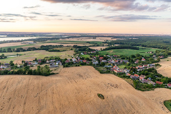 Aerial view of From the north in the district Melzow in Oberuckersee in the state Brandenburg, Germany