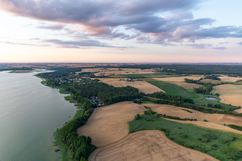 Camping at Oberuckersee from the south in Oberuckersee in the state Brandenburg, Germany