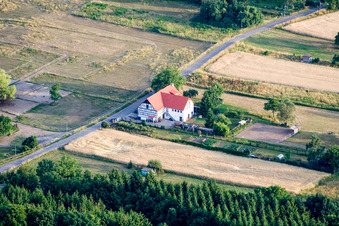 Litzelstetter Street in the district Wollmatingen in Konstanz in the state Baden-Wuerttemberg, Germany from above