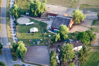 Reithof Trab eV therapeutic riding on Lake Constance in the district Wollmatingen in Konstanz in the state Baden-Wuerttemberg, Germany from above