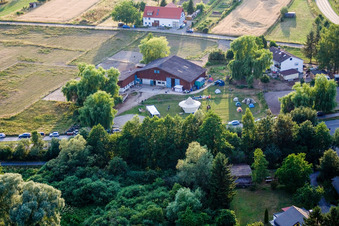 Reithof Trab eV therapeutic riding on Lake Constance in the district Wollmatingen in Konstanz in the state Baden-Wuerttemberg, Germany from the plane