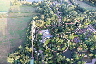 Aerial view of Holiday Park in Haßloch in the state Rhineland-Palatinate, Germany
