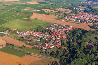 Aerial view of From the northeast in the district Mühlhofen in Billigheim-Ingenheim in the state Rhineland-Palatinate, Germany
