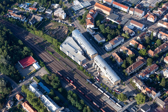 Parking deck on the building of the P+R car park at the train station in Speyer in the state Rhineland-Palatinate, Germany
