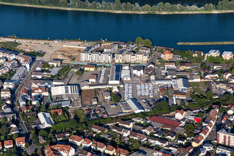 Residential project on the banks of the Rhine in Speyer: Old Brickworks / Franz-Kirmeier-Straße in Speyer in the state Rhineland-Palatinate, Germany out of the air