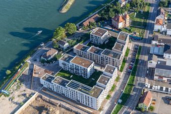 Bird's eye view of Residential project on the banks of the Rhine in Speyer: Old Brickworks / Franz-Kirmeier-Straße in Speyer in the state Rhineland-Palatinate, Germany