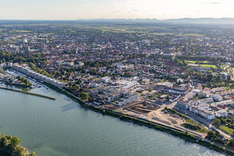 Drone image of Residential project on the Speyer Rhine bank: Alte Ziegelei / Franz-Kirmeier-Straße in Speyer in the state Rhineland-Palatinate, Germany