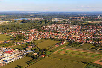 Aerial view of From the north in Lingenfeld in the state Rhineland-Palatinate, Germany