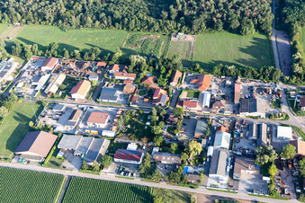 Industrial area Am Unteren Griesweg with C-Tec KFT in Lustadt in the state Rhineland-Palatinate, Germany