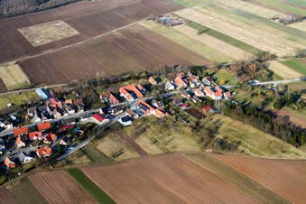 Niederlauterbach in the state Bas-Rhin, France from the plane