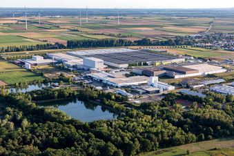 Oblique view of Offenbach an der Queich in the state Rhineland-Palatinate, Germany