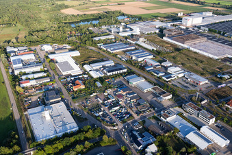 Industrial area In den Birkenwiesen in Offenbach an der Queich in the state Rhineland-Palatinate, Germany