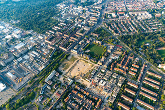 Homerun, former Turley US Barracks in the district Neckarstadt-Ost in Mannheim in the state Baden-Wuerttemberg, Germany out of the air
