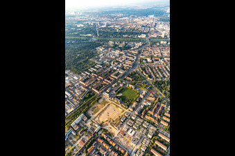Homerun, former Turley US Barracks in the district Neckarstadt-Ost in Mannheim in the state Baden-Wuerttemberg, Germany seen from above