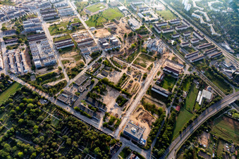 Construction site for the renovation and reconstruction of the building complex of the former military barracks in the district Kaefertal in Mannheim in the state Baden-Wurttemberg, Germany