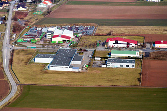 Scheibenhardt in Scheibenhard in the state Bas-Rhin, France from above