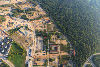 Aerial photograpy of George Sullivan Ring on the site of the former Sullivan US barracks at Käfertaler Wald in the district Käfertal in Mannheim in the state Baden-Wuerttemberg, Germany