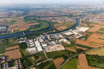 Aerial view of ICL Germany Ladenburg / BK Giulini in Ladenburg in the state Baden-Wuerttemberg, Germany