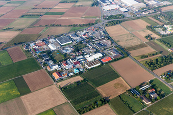 Commercial area in Edingen-Neckarhausen in the state Baden-Wuerttemberg, Germany