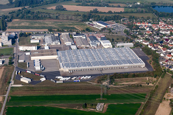 Building complex and grounds of the logistics center Aldi Sued in Ketsch in the state Baden-Wurttemberg, Germany