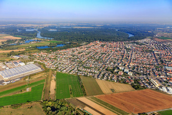 From the east in Ketsch in the state Baden-Wuerttemberg, Germany
