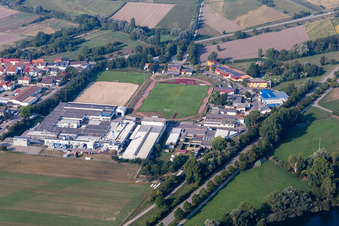Aerial view of SV Altlußheim in Altlußheim in the state Baden-Wuerttemberg, Germany