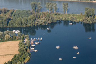 Marina on the island of Corsica in the district Oberhausen in Oberhausen-Rheinhausen in the state Baden-Wuerttemberg, Germany