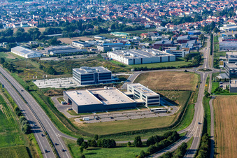 Industrial Area North in Rülzheim in the state Rhineland-Palatinate, Germany from the plane