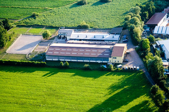 Oliver Wehnes Horse Farm in the district Minderslachen in Kandel in the state Rhineland-Palatinate, Germany from above