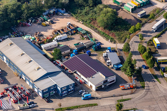 Aerial ladder workshop Beitel & Stier GmbH in Barthelsmühlring in the Horst industrial estate in the district Minderslachen in Kandel in the state Rhineland-Palatinate, Germany