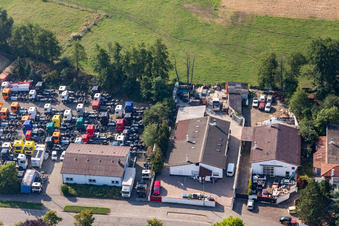 Aerial photograpy of SIVA GmbH in the Horst industrial park in the district Minderslachen in Kandel in the state Rhineland-Palatinate, Germany