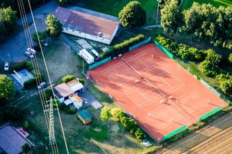 Aerial photograpy of Tennis Club SV 1965 in Erlenbach bei Kandel in the state Rhineland-Palatinate, Germany