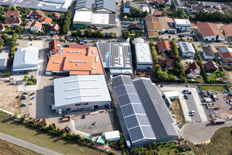 Im Gereut industrial estate, HGGS LaserCUT GmbH & Co. KG in Hatzenbühl in the state Rhineland-Palatinate, Germany out of the air