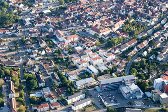 Aerial view of Hospital in Bad Bergzabern in the state Rhineland-Palatinate, Germany