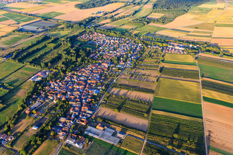 Aerial photograpy of Village view from the west in Winden in the state Rhineland-Palatinate, Germany