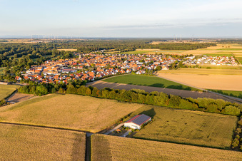 Village view from the west in Steinweiler in the state Rhineland-Palatinate, Germany