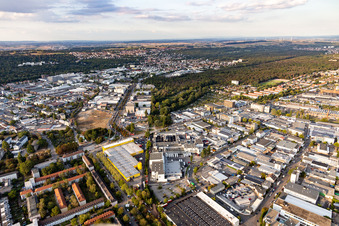 Aerial view of District Riederwald in Frankfurt am Main in the state Hesse, Germany