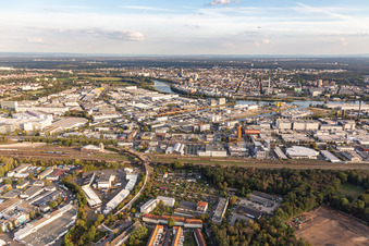 Harbor in the district Ostend in Frankfurt am Main in the state Hesse, Germany