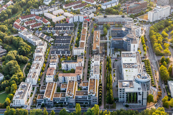 Office building - Ensemble von Hapag Lloyd AG, IG BAU, Maxpert GmbH, Hessisches Lanofpruefungs- and Untersuchungsamt in Gesandheitswesen, TUeV SUeD Akademie GmbH, Training Center Frankfurt and Haus of Jugendrechts - Frankfurt Nord in the district Niederursel in Frankfurt in the state Hesse, Germany