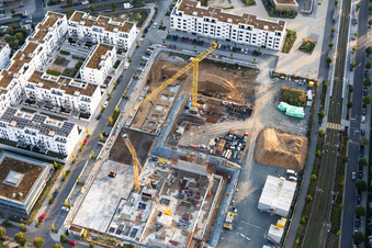 Aerial photograpy of District Kalbach-Riedberg in Frankfurt am Main in the state Hesse, Germany